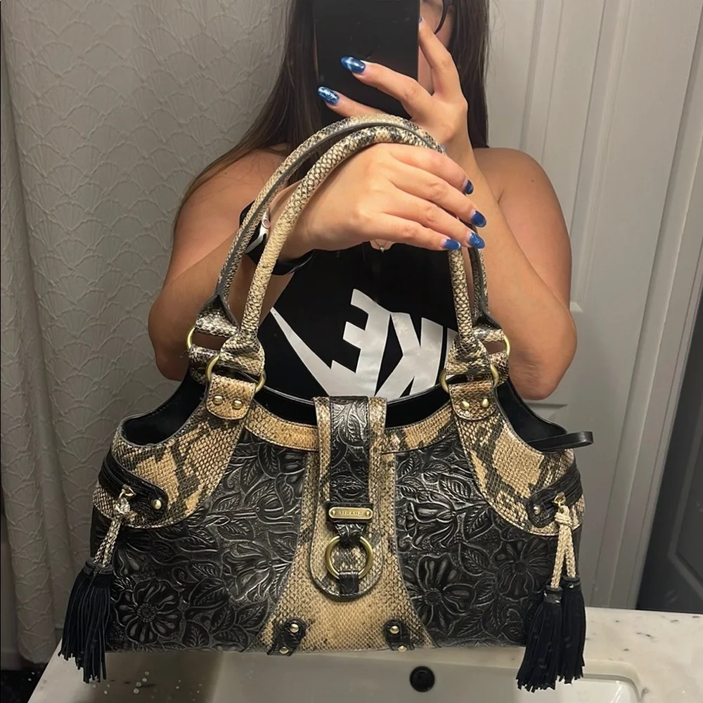 Sharif Embossed Leather Bag Intricate Detailing
